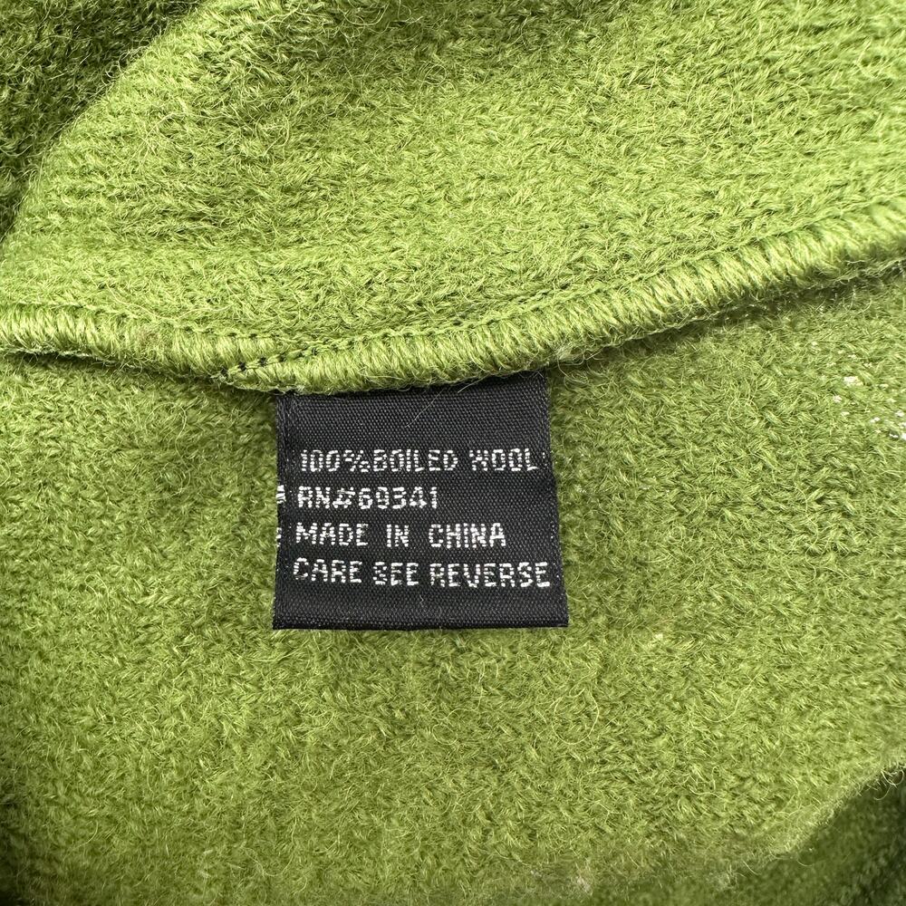 Vintage Lisa International Olive Green Boiled Wool Sweater Vest Zip Up XL - Picture 6 of 8
